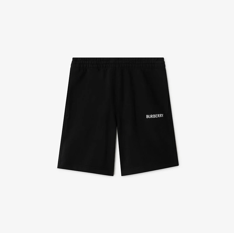 Logo Cotton Shorts in Black - Men | Burberry® Official