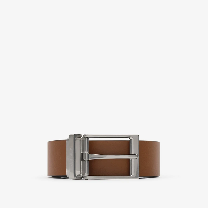 Reversible Leather Belt in Black/hazel brown - Men | Burberry® Official