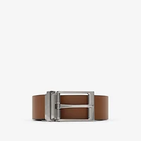 Reversible Leather Belt in Black/hazel brown - Men | Burberry® Official