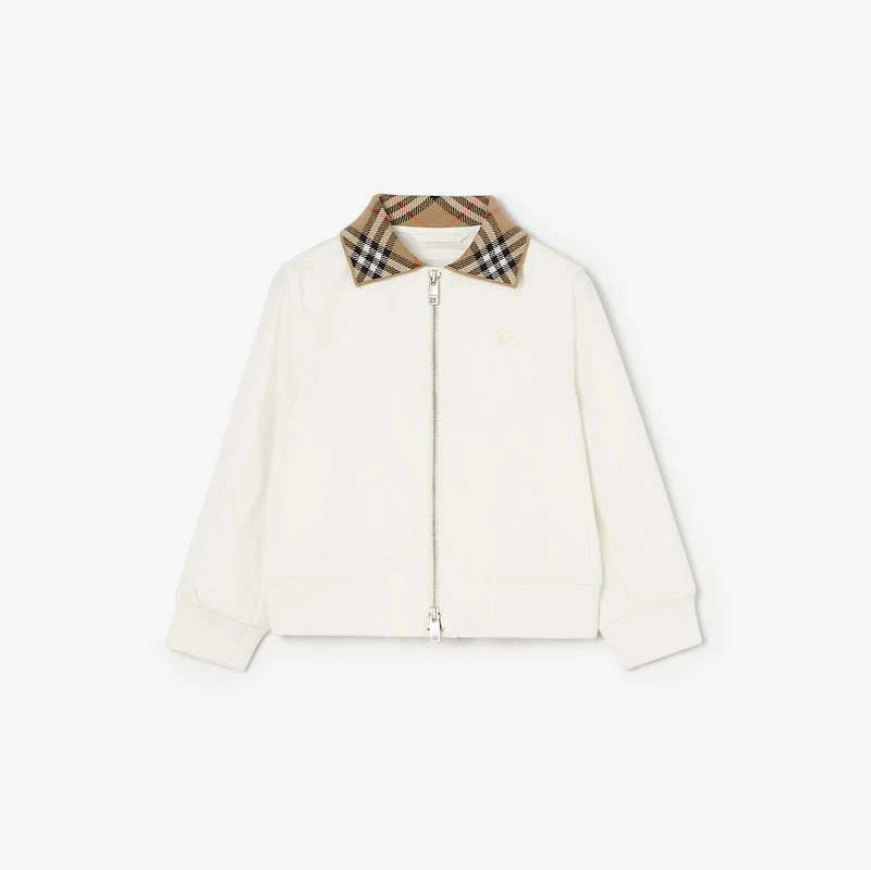 Cotton Hayfield Harrington Jacket in Chalk white | Burberry® Official