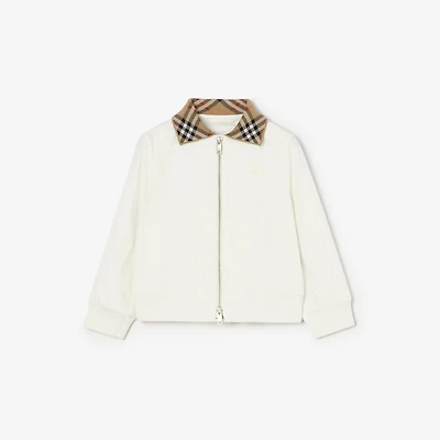 Cotton Hayfield Harrington Jacket in Chalk white | Burberry® Official