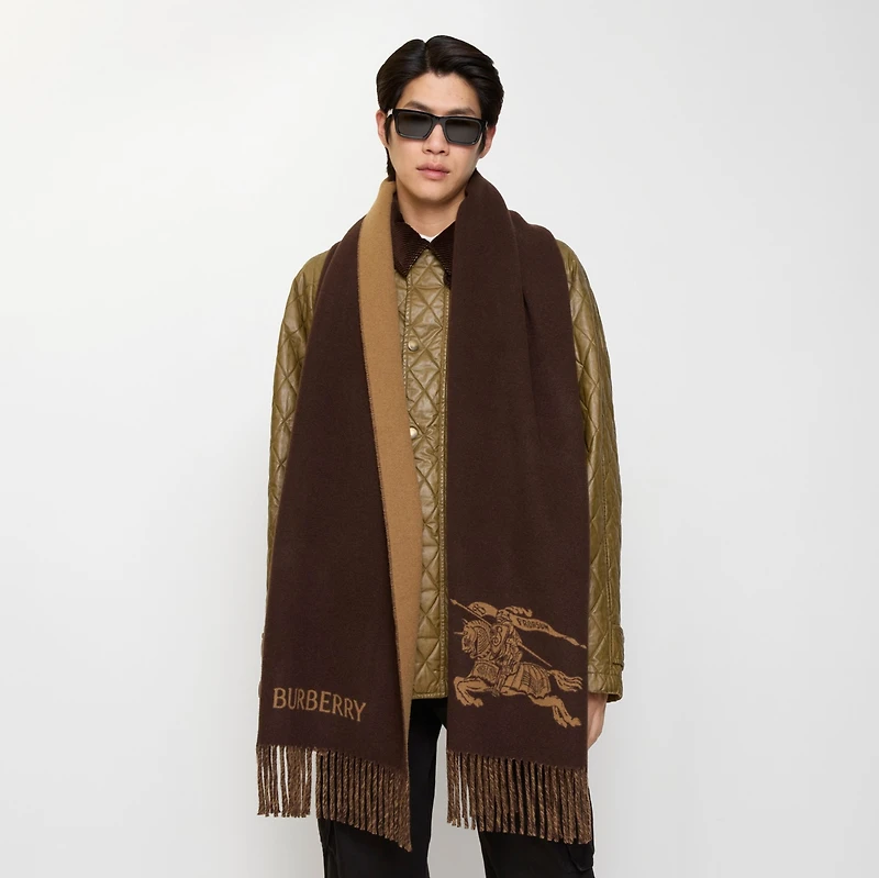 Reversible EKD Cashmere Scarf in Treacle brown | Burberry® Official