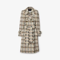 Check Bouclé Coat in String/fossil - Women, Cotton, Nylon, Technical, Wool | Burberry® Official
