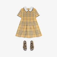 Check Cotton Dress in Drum | Burberry® Official