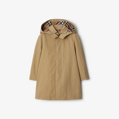 Nylon Cotton Car Coat in Sand | Burberry® Official
