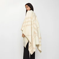Check Wool Cashmere Cape in Calico beige | Burberry® Official