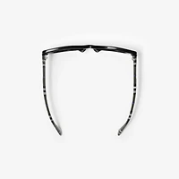 Tubular Check Square Polarised Sunglasses in Black - Women | Burberry® Official