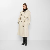 Long Gabardine Fitzrovia Trench Coat in Clam beige - Women | Burberry® Official