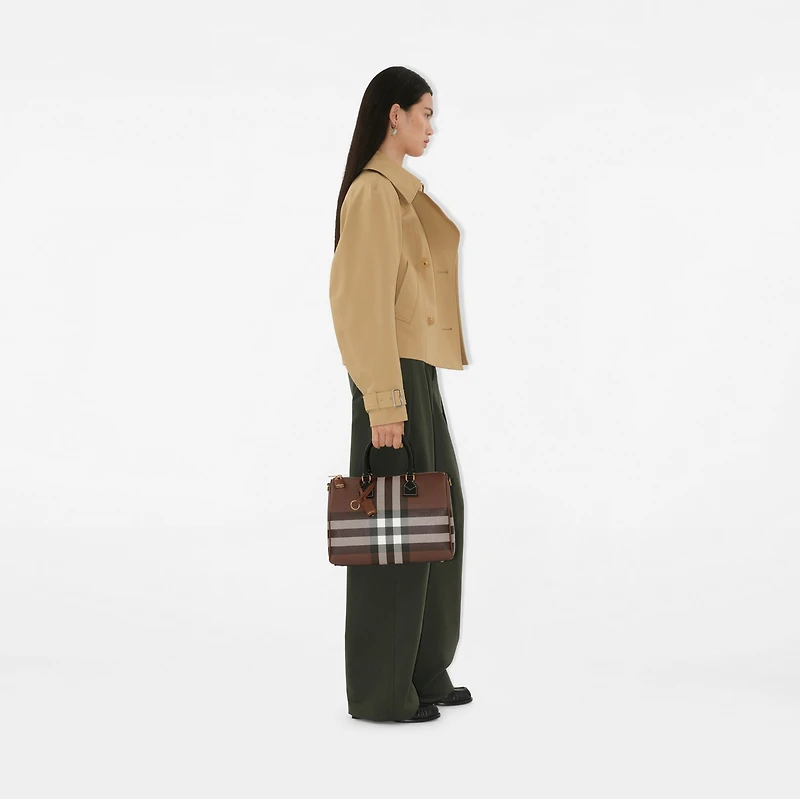 Medium Check Bowling Bag in Dark birch brown - Women | Burberry® Official