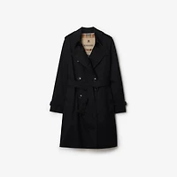 Mid-length Kensington Heritage Trench Coat in Black - Women, Cotton Gabardine | Burberry® Official