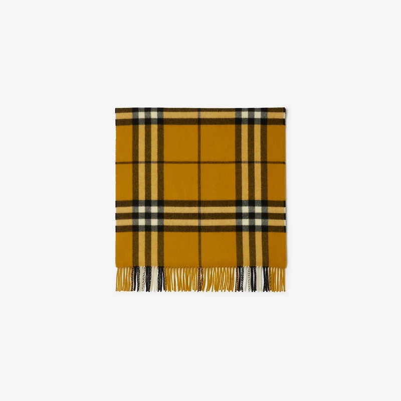 Wide Check Cashmere Scarf in Teak | Burberry® Official