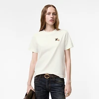 EKD Check Cotton T-shirt in Chalk white - Women | Burberry® Official