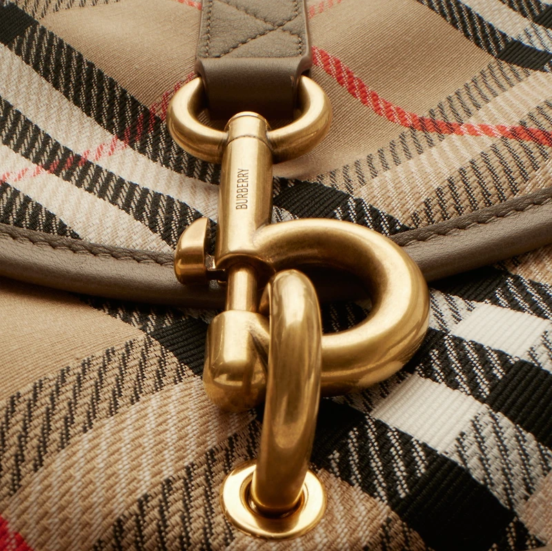Small B Clip Messenger Bag in Sand - Women, Cotton, Nylon | Burberry® Official