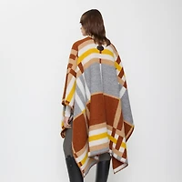Colour Block Check​ Wool Cape in Cob | Burberry® Official