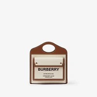 Mini Pocket Bag in Natural/malt brown - Women, Canvas | Burberry® Official