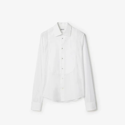 Slim Fit Cotton Tuxedo Shirt in White - Men | Burberry® Official
