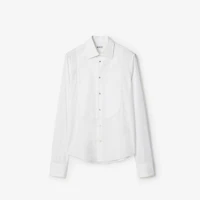 Slim Fit Cotton Tuxedo Shirt in White - Men | Burberry® Official