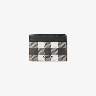Check Card Case in Dark birch brown - Men, Canvas | Burberry® Official