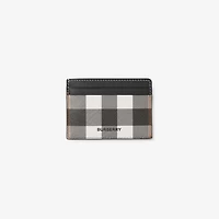 Check Card Case in Dark birch brown - Men, Canvas | Burberry® Official