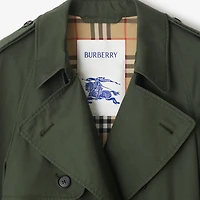Mid-length Gabardine Trench Coat in Yew green - Men | Burberry® Official