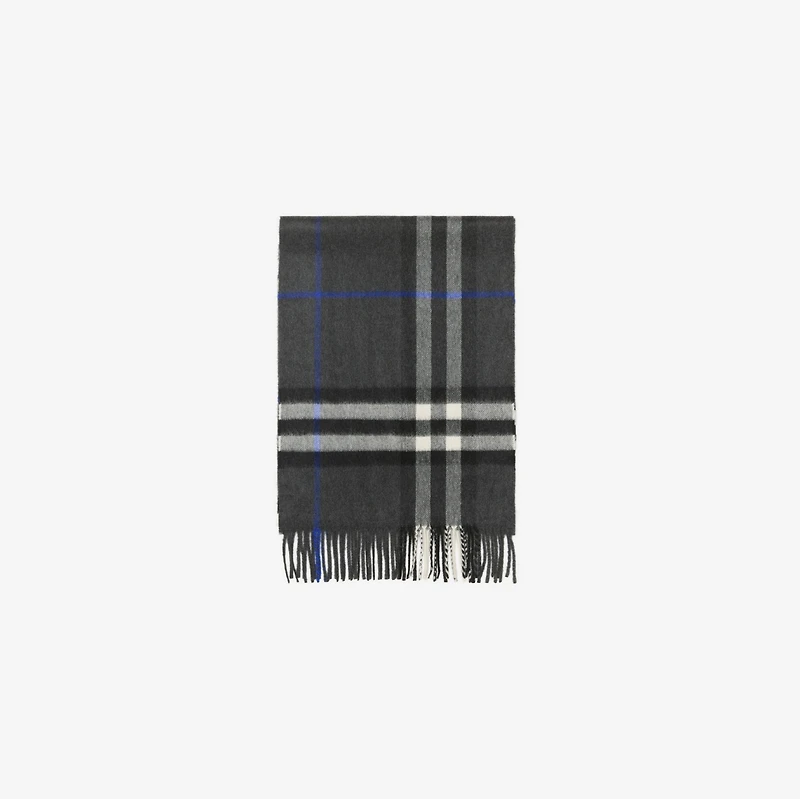 Check Cashmere Scarf in Dark charcoal | Burberry® Official
