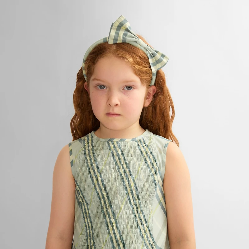 Check Cotton Headband in Breeze - Children | Burberry® Official