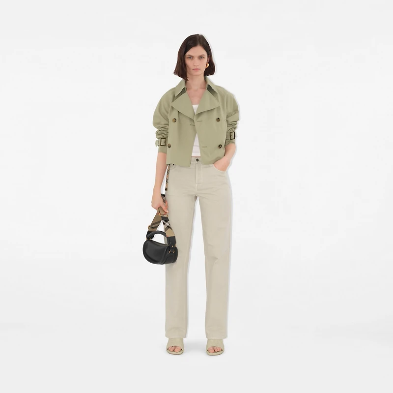 Cotton Blend Trench Jacket in Skylark - Women, Nylon | Burberry® Official