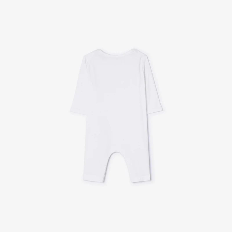 Thomas Bear & Friends Stretch Cotton Jumpsuit in White - Children | Burberry® Official