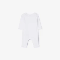 Thomas Bear & Friends Stretch Cotton Jumpsuit in White - Children | Burberry® Official
