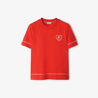 B Heart Cotton T-shirt in Tulip red - Women | Burberry® Official