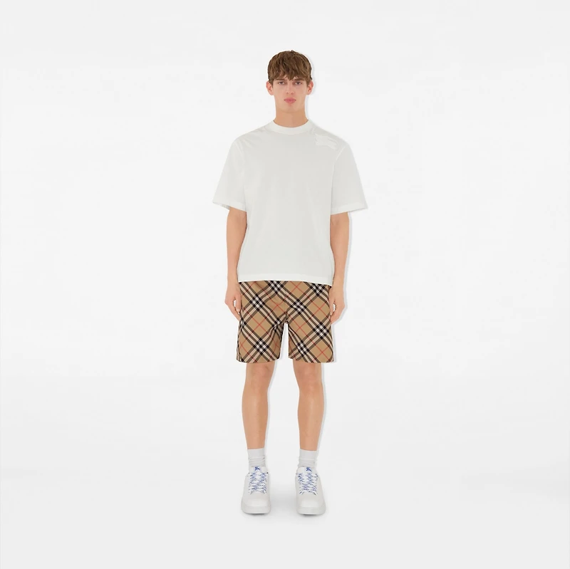 Check Shorts in Sand - Men, Nylon | Burberry® Official