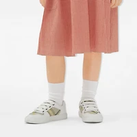 Check and Leather Sneakers in Breeze - Children | Burberry® Official