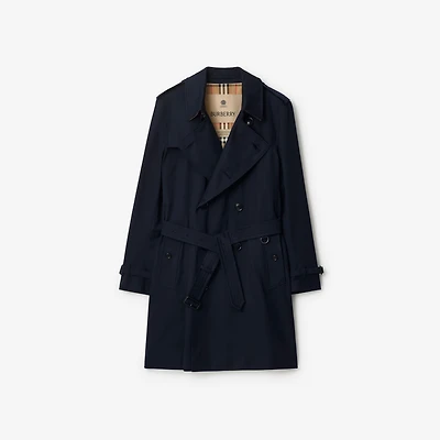 Mid-length Kensington Heritage Trench Coat in Coal blue - Men, Cotton Gabardine | Burberry® Official