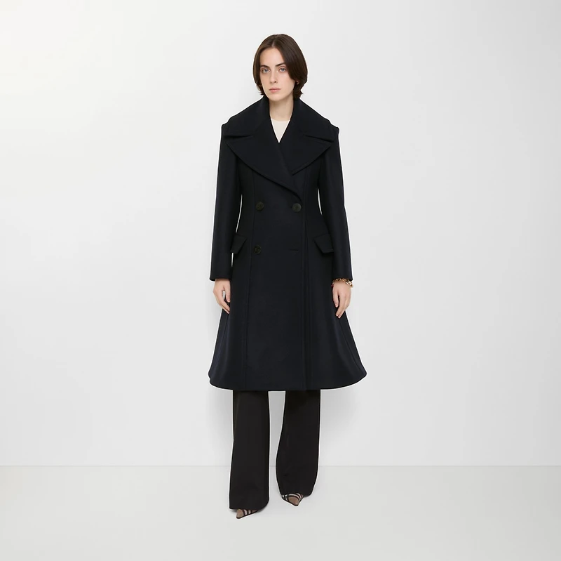 Wool Tailored Coat in Navy - Women | Burberry® Official