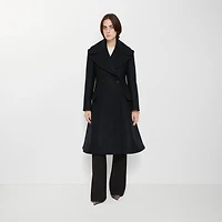 Wool Tailored Coat in Navy - Women | Burberry® Official
