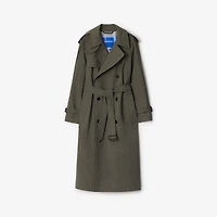 Long Stretch Wool Trench Coat in Moss melange - Women | Burberry® Official