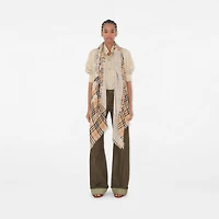Wide EKD Check Wool Scarf in Sand | Burberry® Official