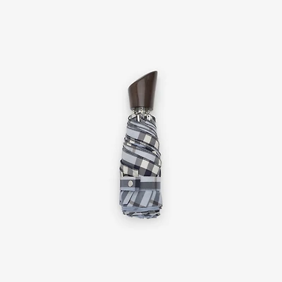 Check Folding Umbrella in Bank blue | Burberry® Official