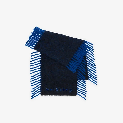 Alpaca Wool Blend Happy Scarf in Firth blue/black | Burberry® Official