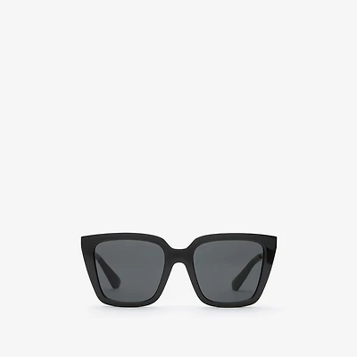 Check Engraved Square Sunglasses​ in Black - Women | Burberry® Official