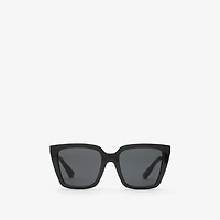 Check Engraved Square Sunglasses​ in Black - Women | Burberry® Official