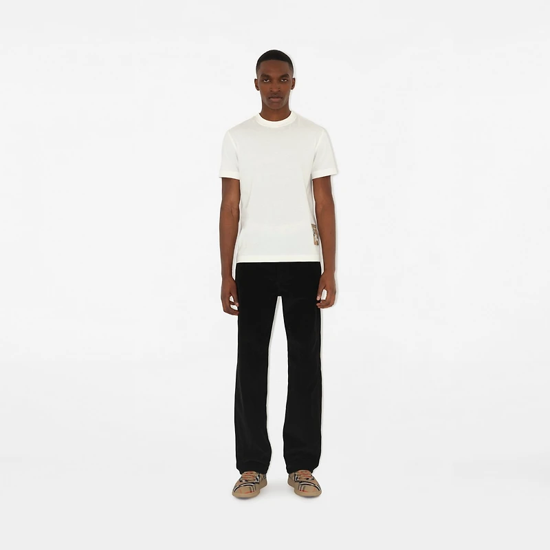 Check Label Cotton T-shirt in Chalk white - Men | Burberry® Official
