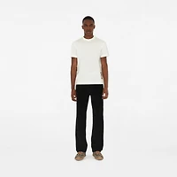 Check Label Cotton T-shirt in Chalk white - Men | Burberry® Official