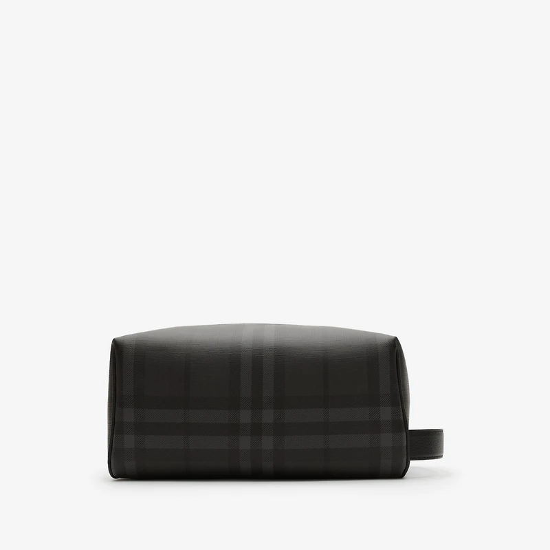 City Check Travel Pouch in Iron grey - Men, Cotton, Technical | Burberry® Official
