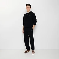 Wool Blend Track Pants in Black - Men, Cashmere | Burberry® Official