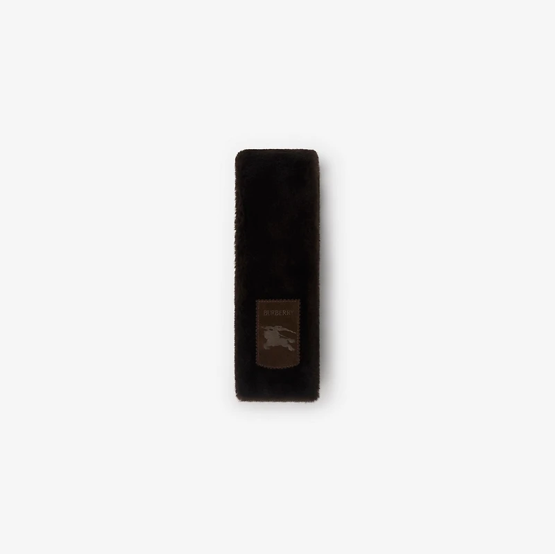 Narrow Label Shearling Scarf in Dark brown | Burberry® Official