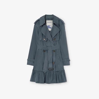 Short Silk Tillydrine Trench Coat in Seafarer blue - Women | Burberry® Official