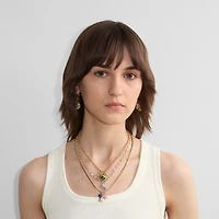 Charm Triple Layer Necklace​ in Gold/multicolour - Women | Burberry® Official
