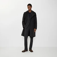 Long Cotton Nylon Padded Trench Coat in Black - Men | Burberry® Official