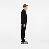 Check Label Cotton Sweatshirt in Black - Men | Burberry® Official